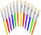 Kids Paint Brushes, 12 Pcs Round/Flat Large, Easy to Clean & Grip Washable No Shed Hog Bristle for Watercolor, Acrylic, Gouache